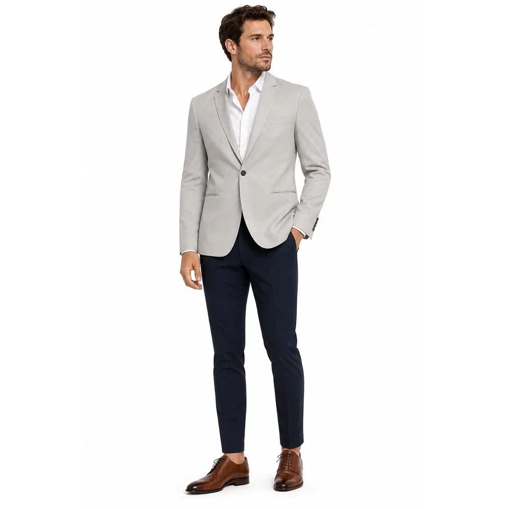 J.Crew Men's Light Gray one Button Blazer (No size Tag) AS IS